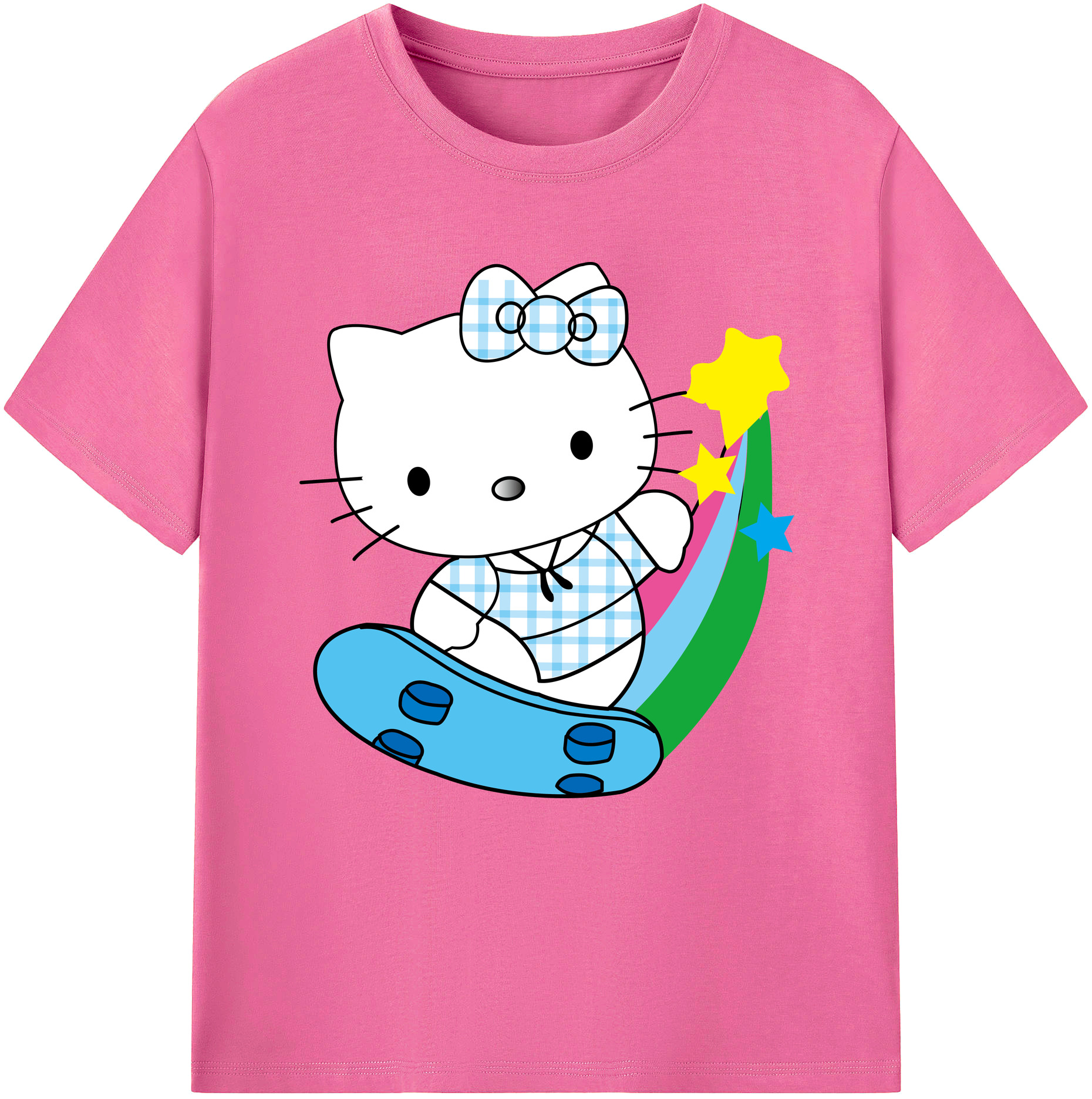 （画像用） Hello Kitty ハローキティ レディースカジュアルプリントTシャツ（綿100％）